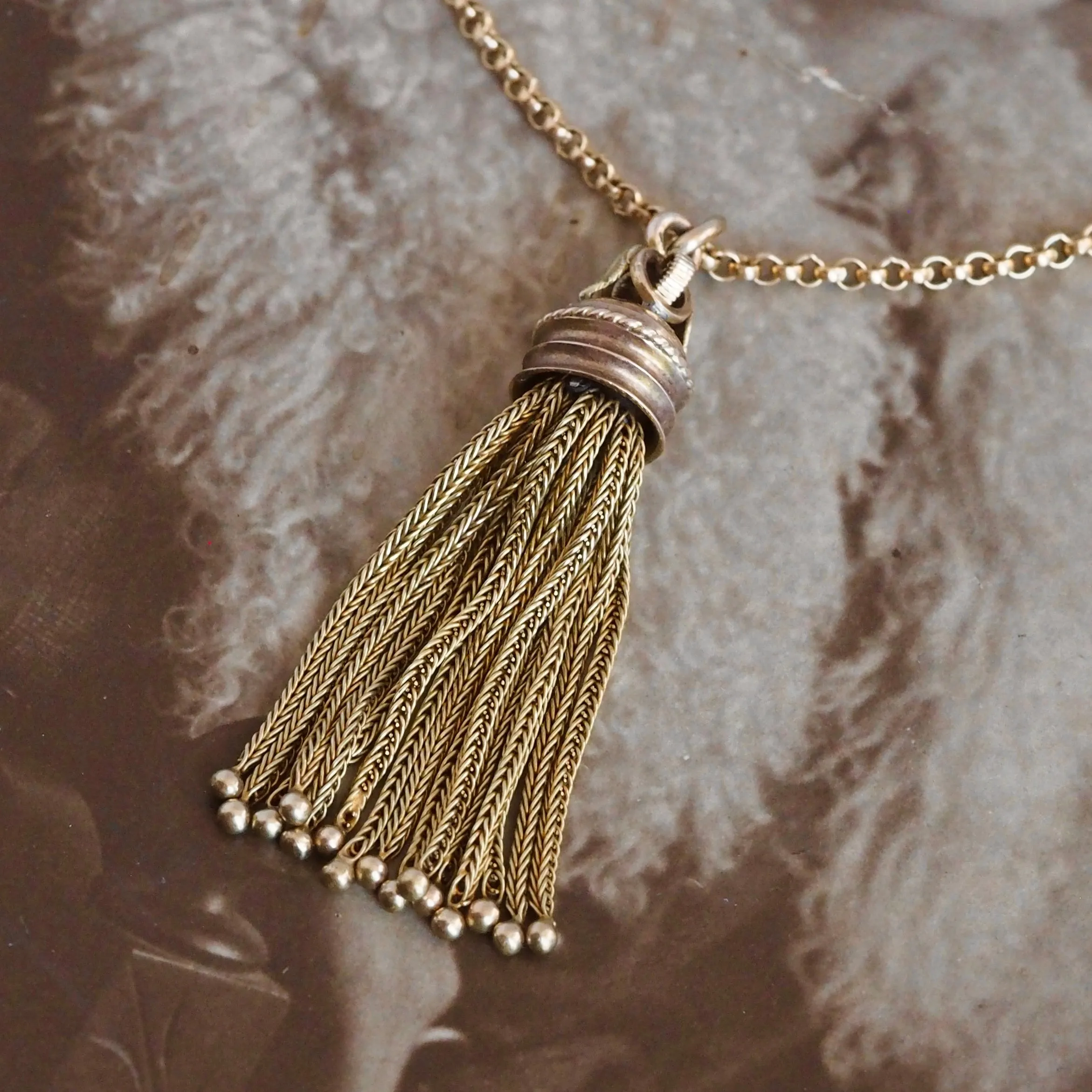 Antique Victorian Gold Tassel Pendant