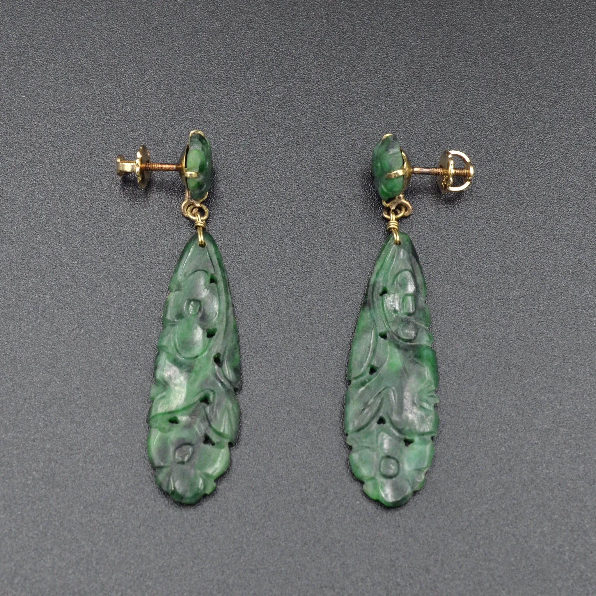Art Deco Jade Earrings
