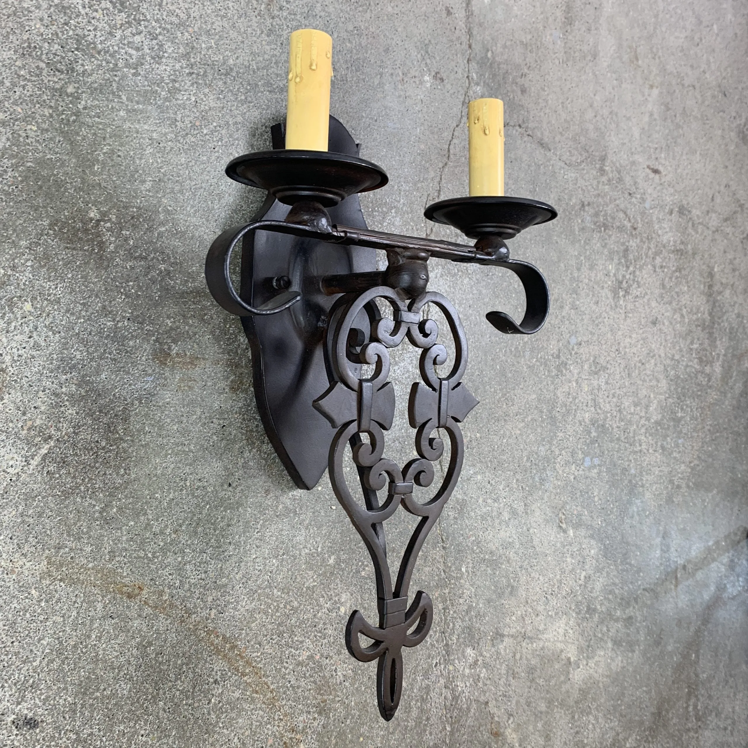 Arte de Mexico Wall Light, Ornate, Bronze, 2 Candle Light