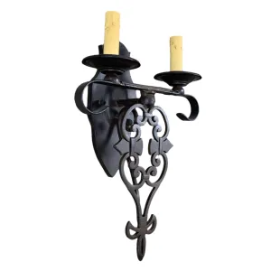 Arte de Mexico Wall Light, Ornate, Bronze, 2 Candle Light