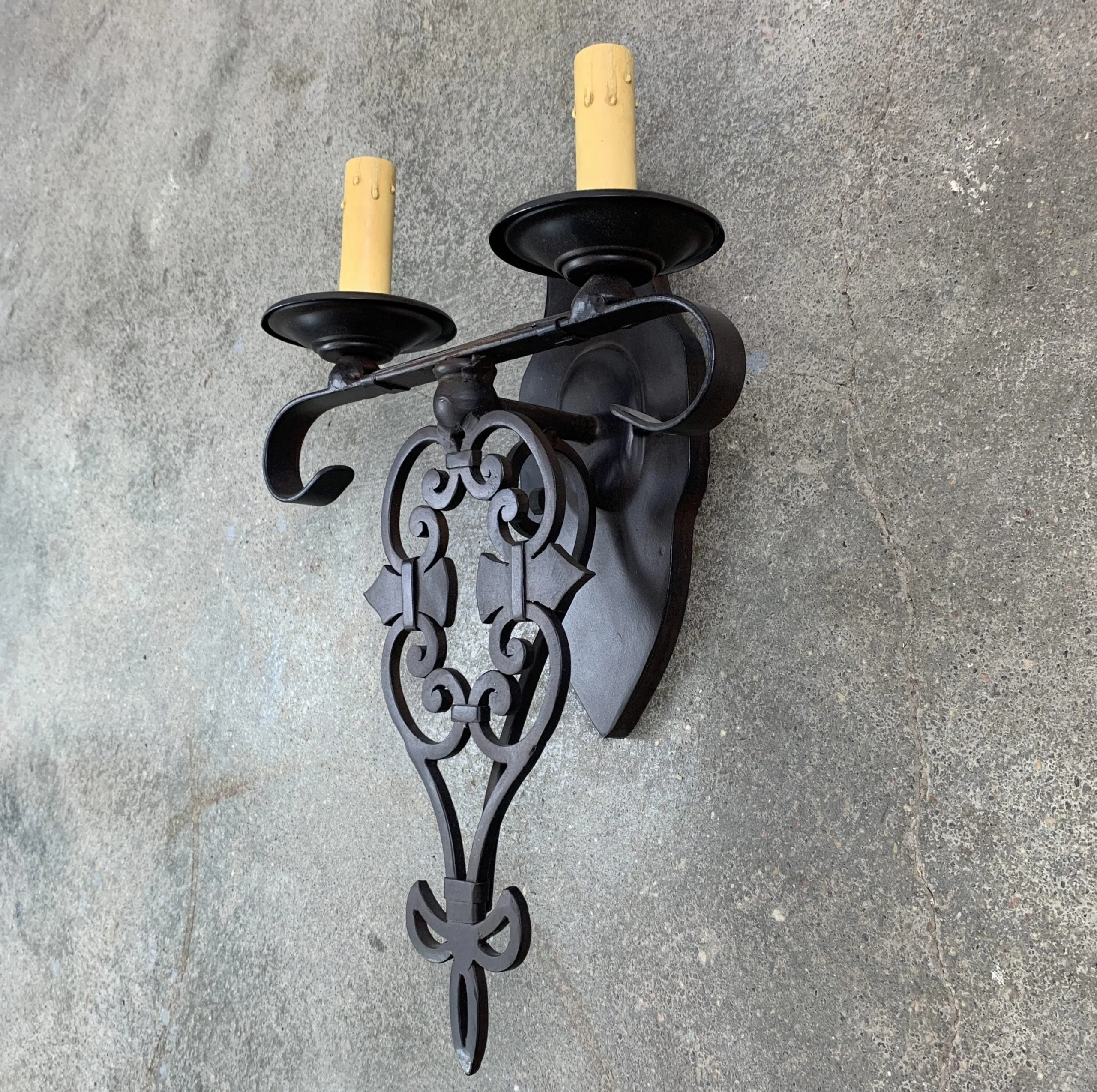 Arte de Mexico Wall Light, Ornate, Bronze, 2 Candle Light