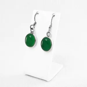 Cabochon-Cut Jade Earrings
