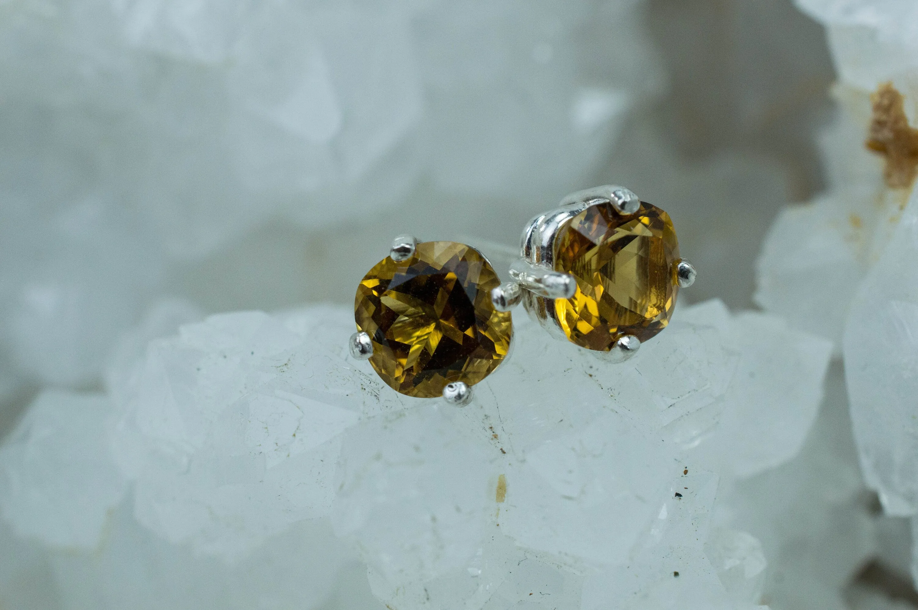 Citrine Earrings; Genuine Untreated Congo Citrine; 2.500cts