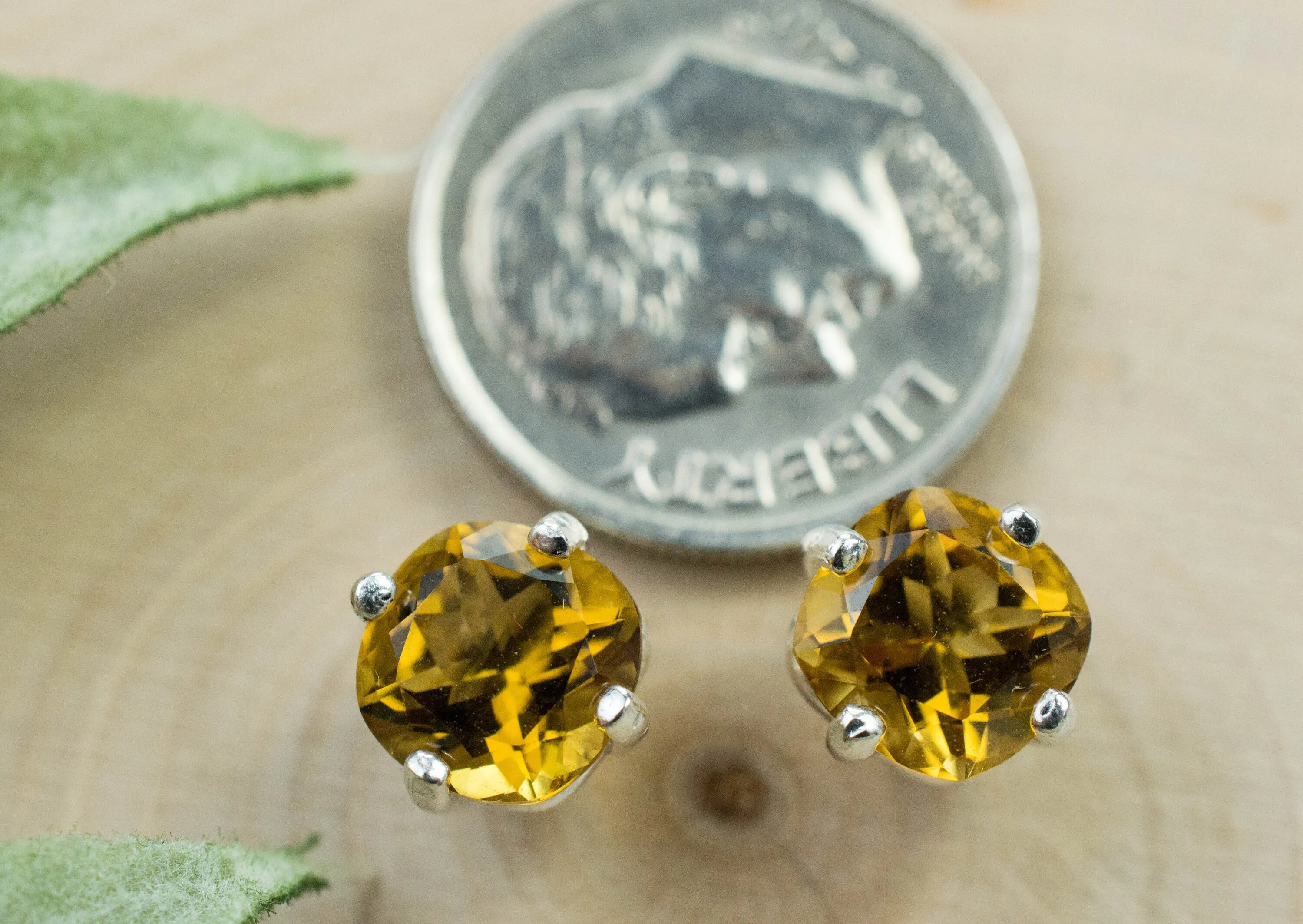 Citrine Earrings; Genuine Untreated Congo Citrine; 2.500cts
