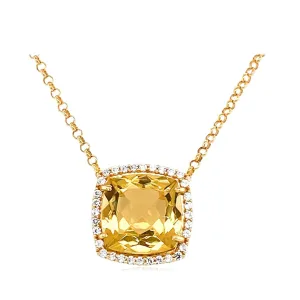 DEUX Necklace (1145) - Light Citrine /  YG