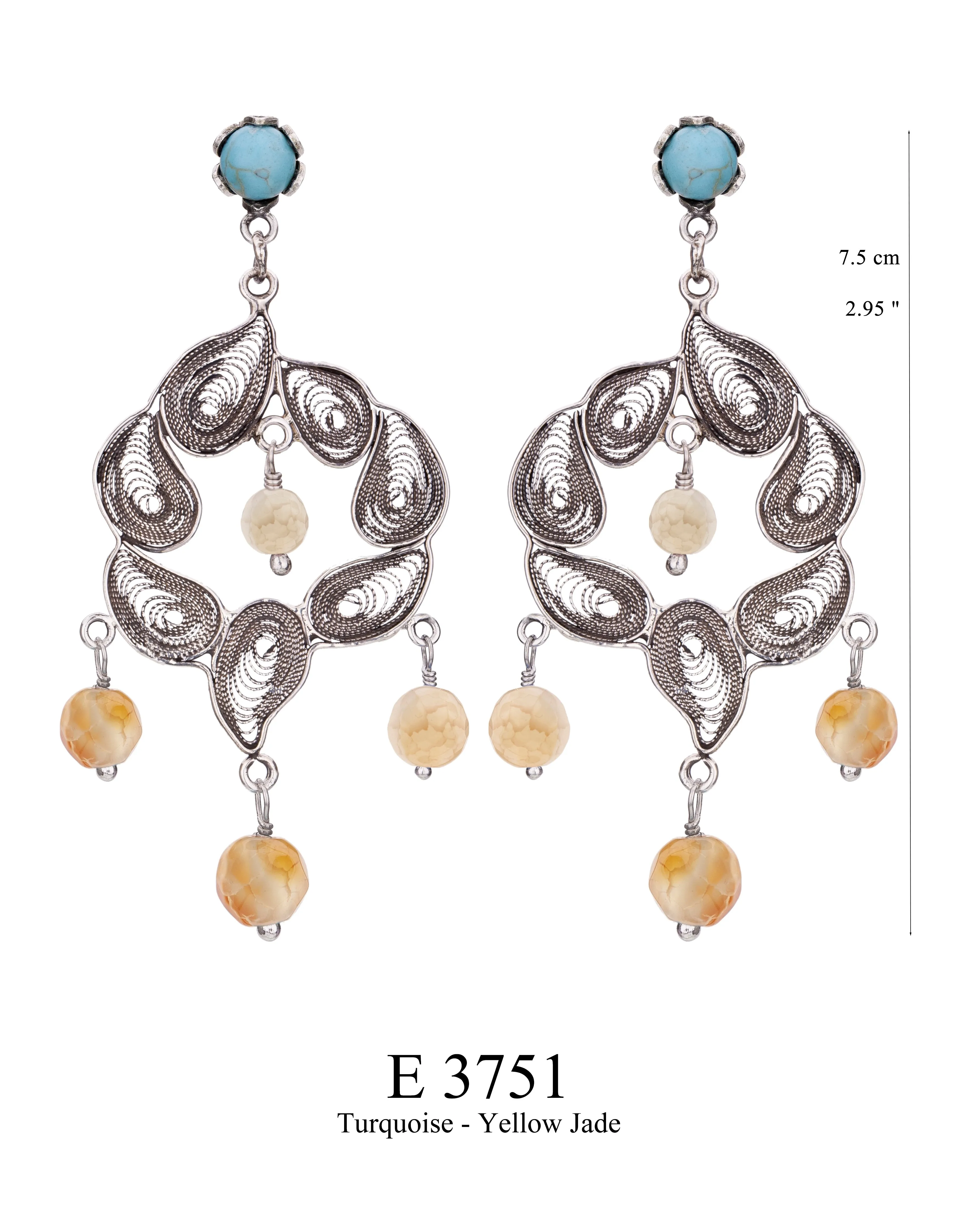 Garden of eden earrings - Turquoise/Yellow Jade