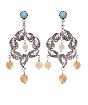 Garden of eden earrings - Turquoise/Yellow Jade