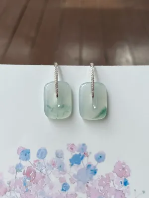 Icy White Jade Earrings (NJE217)