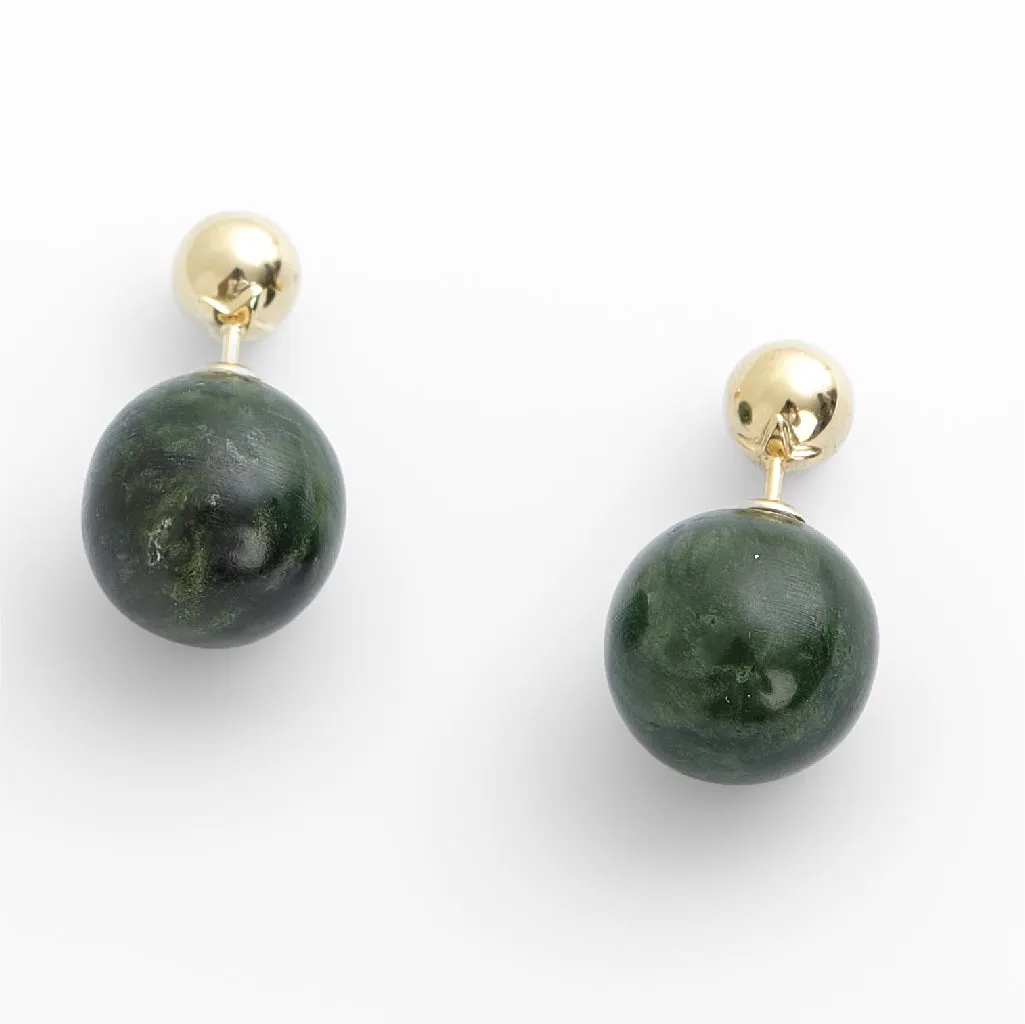 Jade Round Duo Earrings