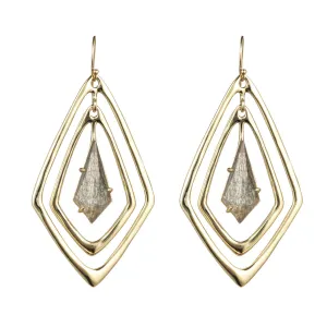 Kinetic Gold Orbitting Tear Earring
