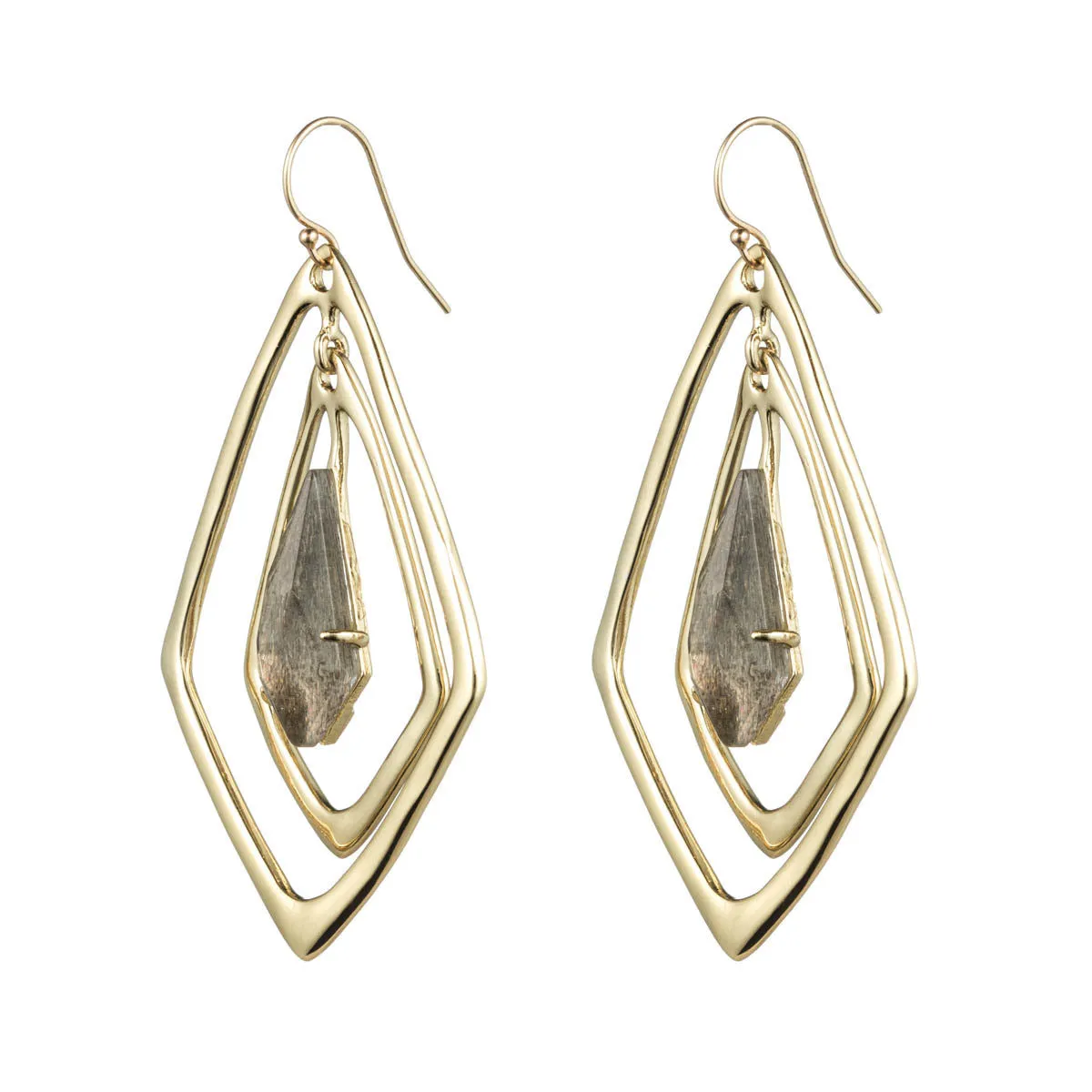 Kinetic Gold Orbitting Tear Earring