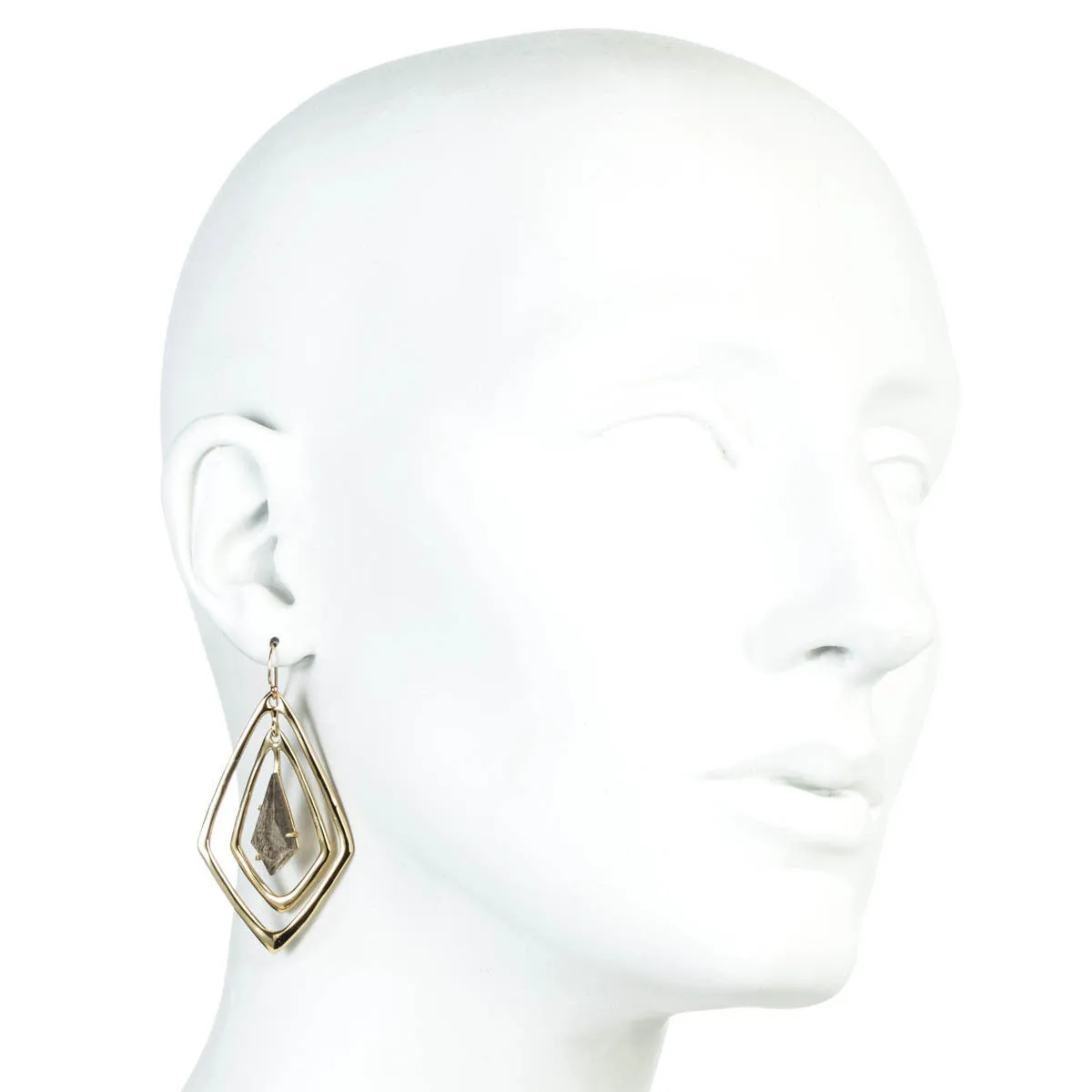 Kinetic Gold Orbitting Tear Earring
