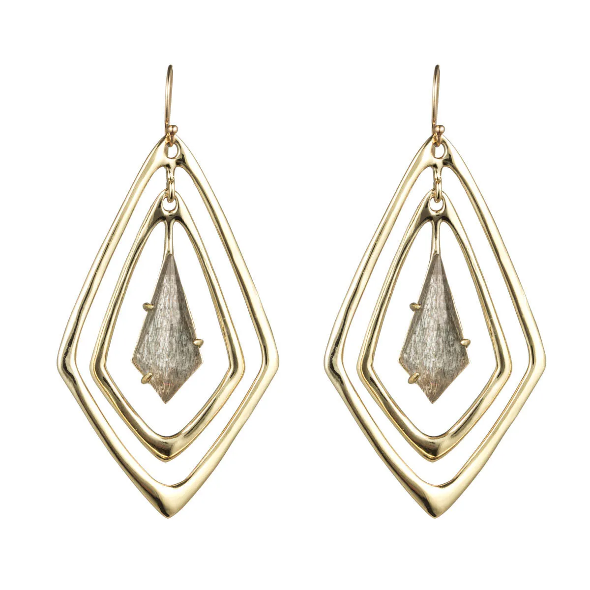 Kinetic Gold Orbitting Tear Earring