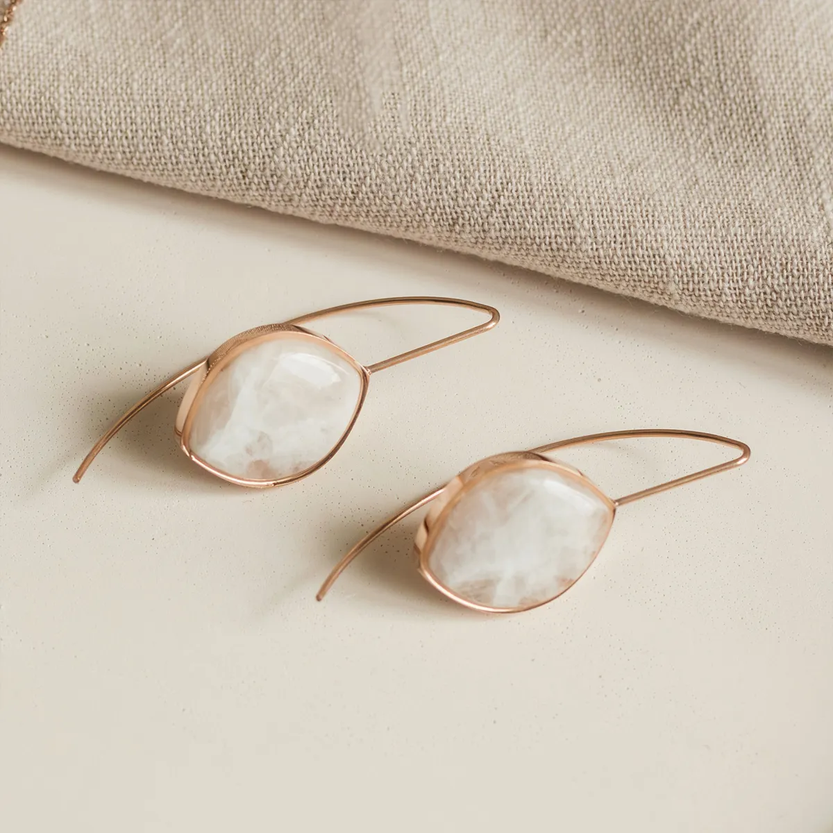 Moonstone Earrings (Curved)