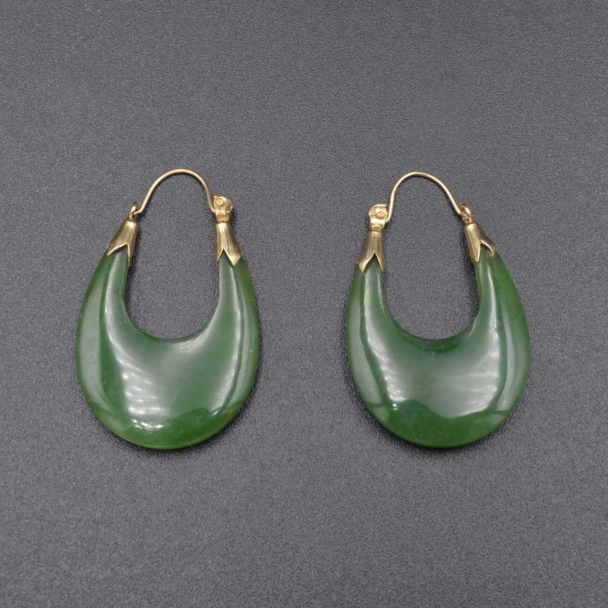 Nephrite Jade Hoop Earrings