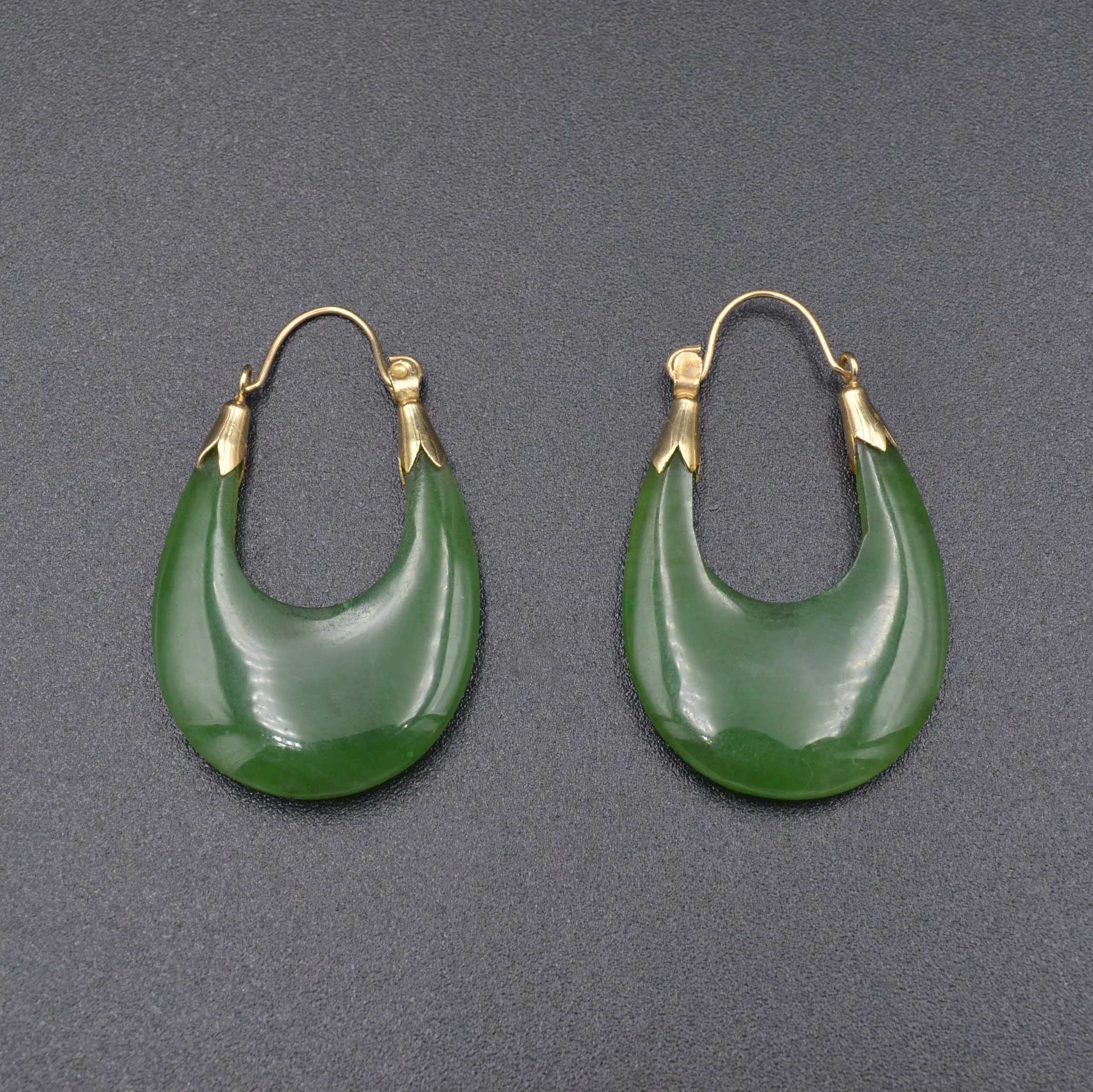 Nephrite Jade Hoop Earrings