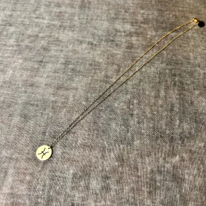 'Pisces' metal astrology necklace