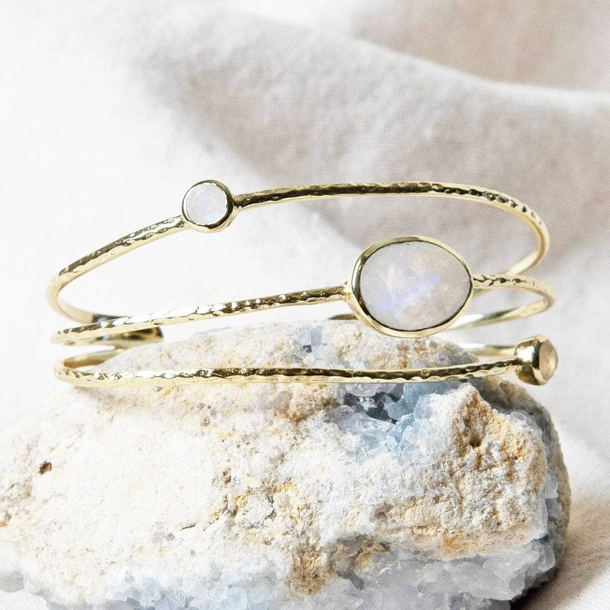 Rainbow Moonstone Gold Bracelet
