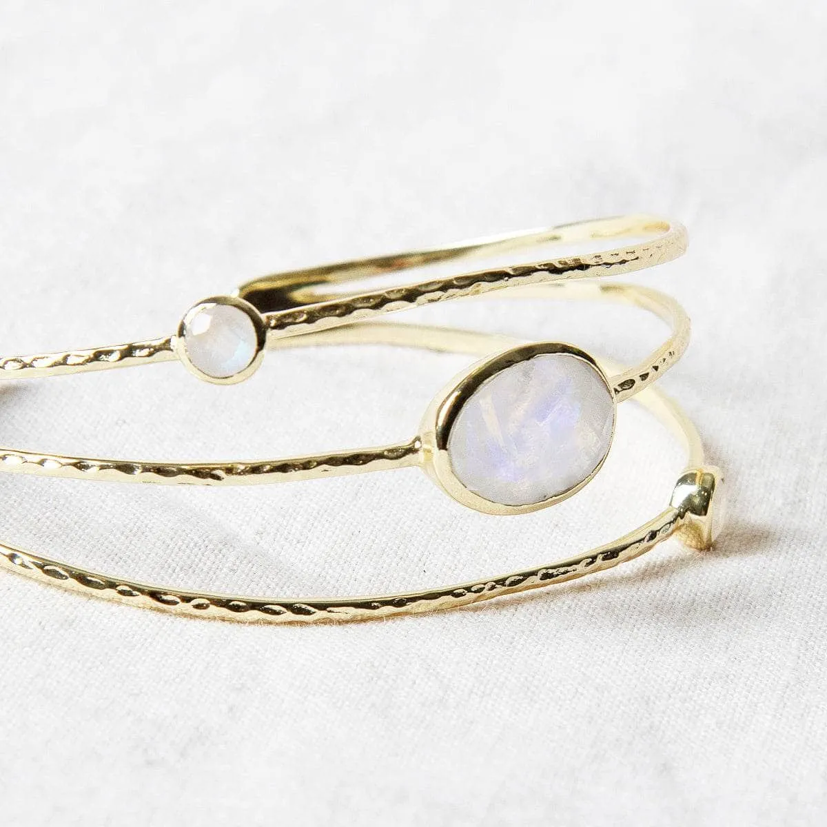Rainbow Moonstone Gold Bracelet