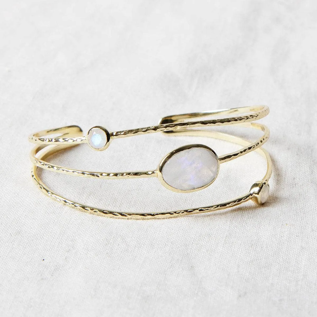 Rainbow Moonstone Gold Bracelet