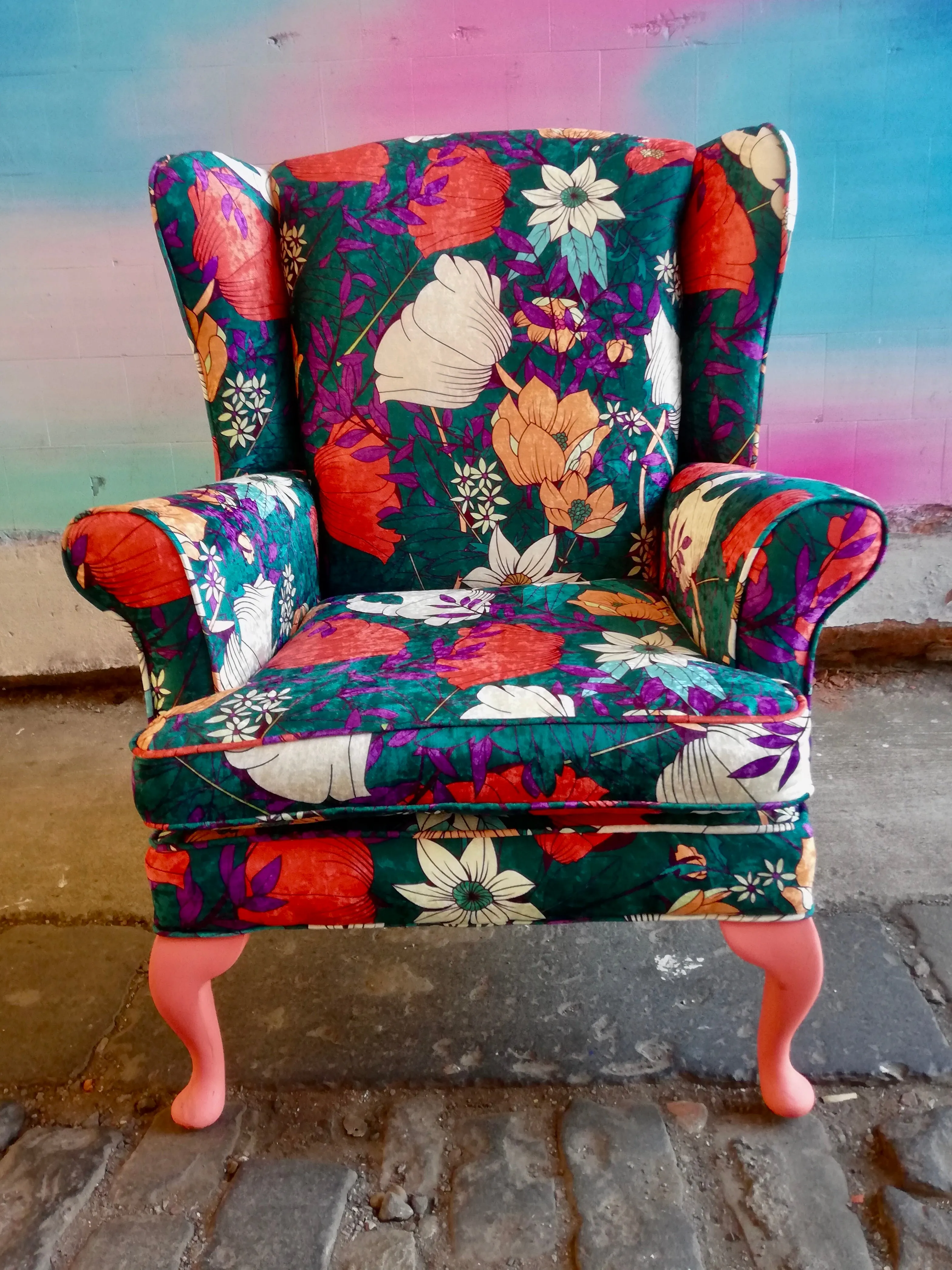 Reserved for Colette - Vintage wing back chair
