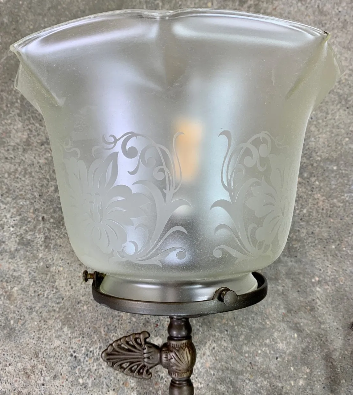 St. Louis Architectural Lighting Wall Sconce Light, Bronze, Etched Glass Shade, Traditional