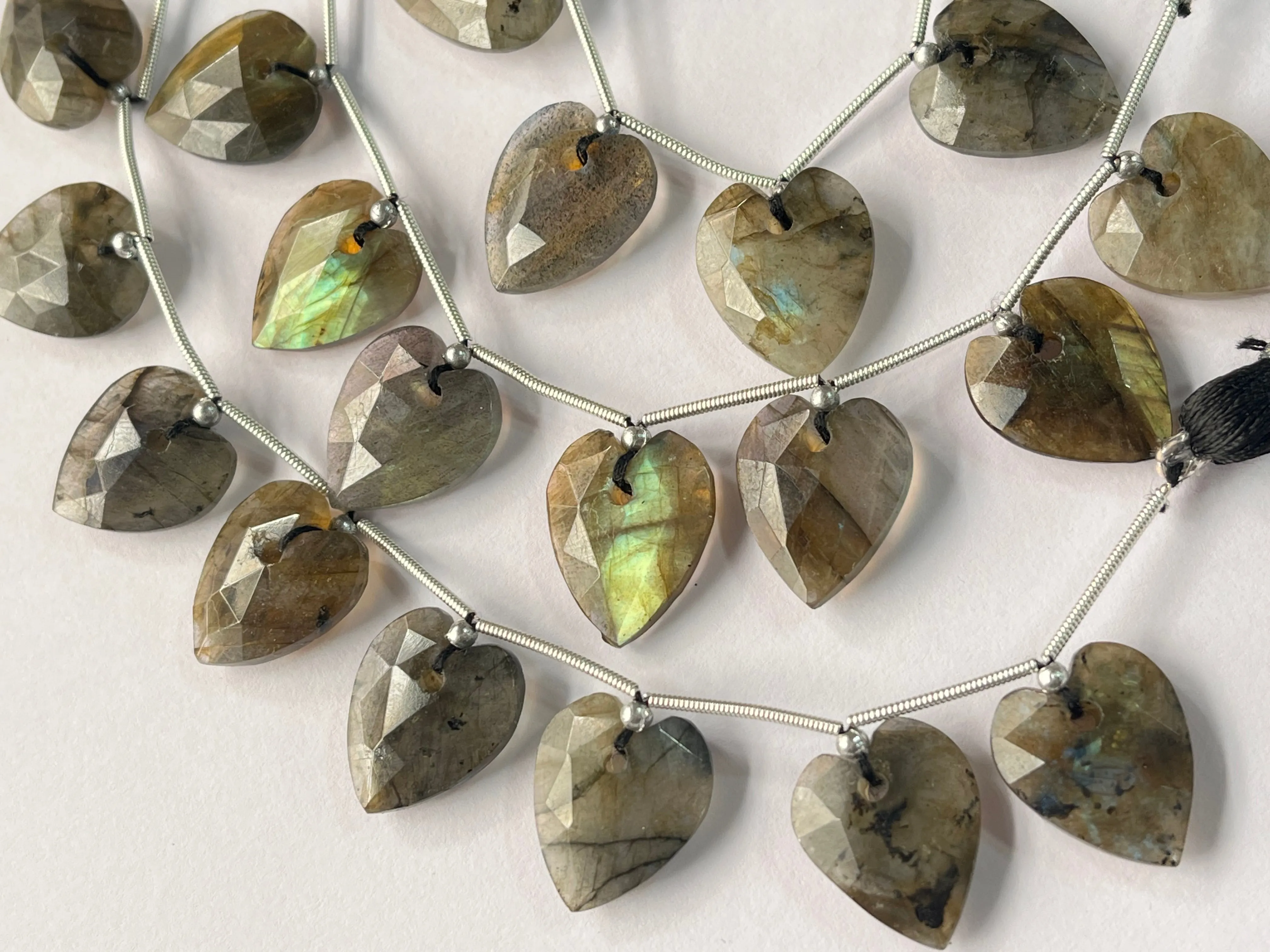 Stunning! Labradorite Faceted Heart Shape faceted beads