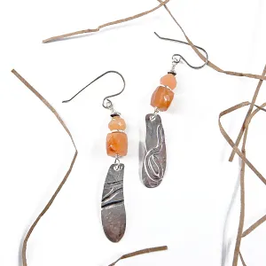 Sunstone/Peach Moonstone Earrings