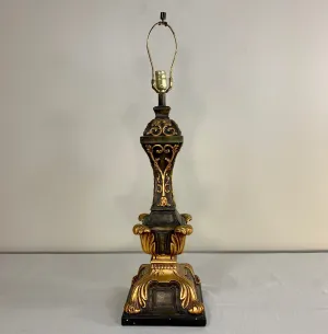 Table Lamp, Golden,  Dark Green, Ornate, Traditional